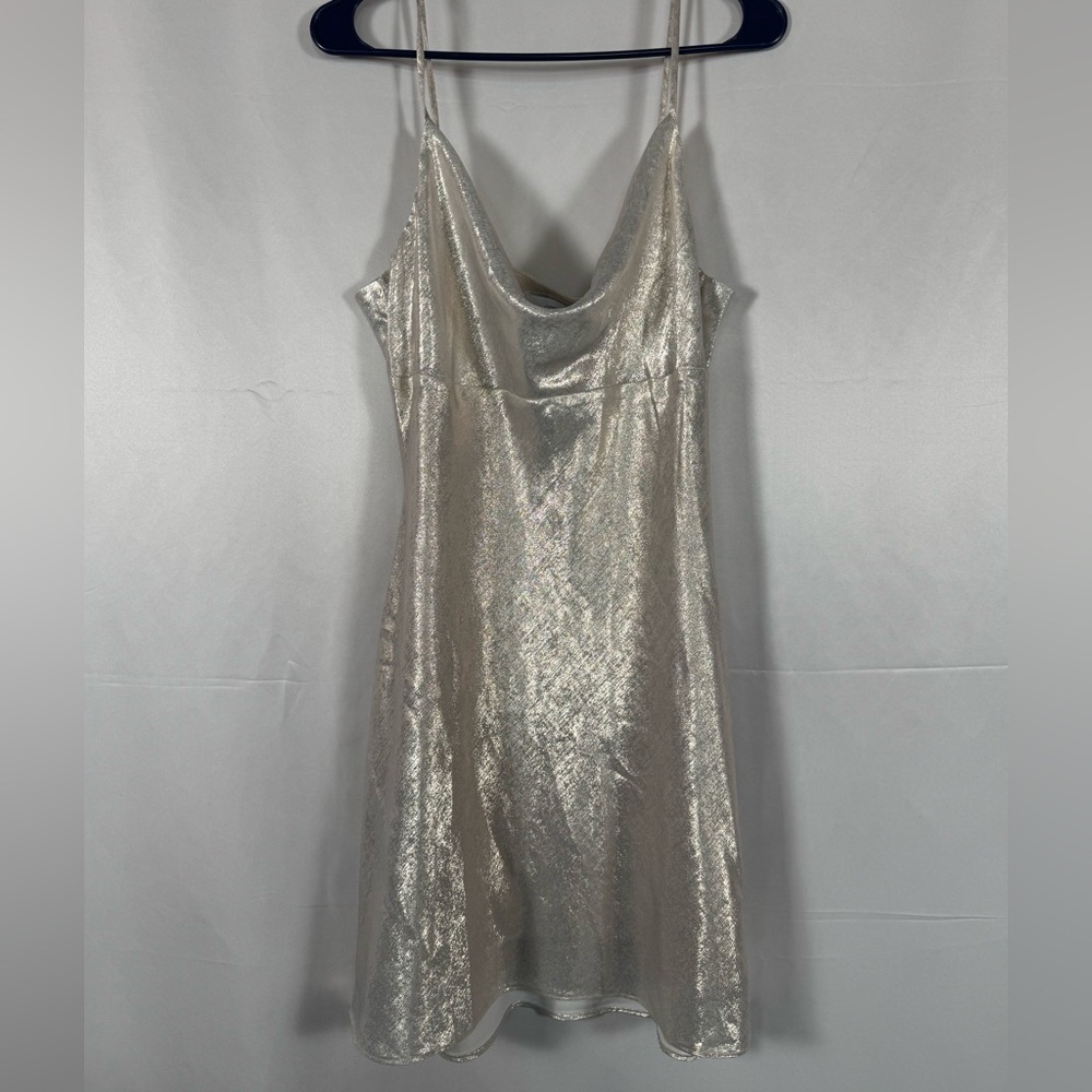Greylin Slip Mini Dress NWT Large Metallic Shimmer Indie Sleaze Summer 90's Y2K